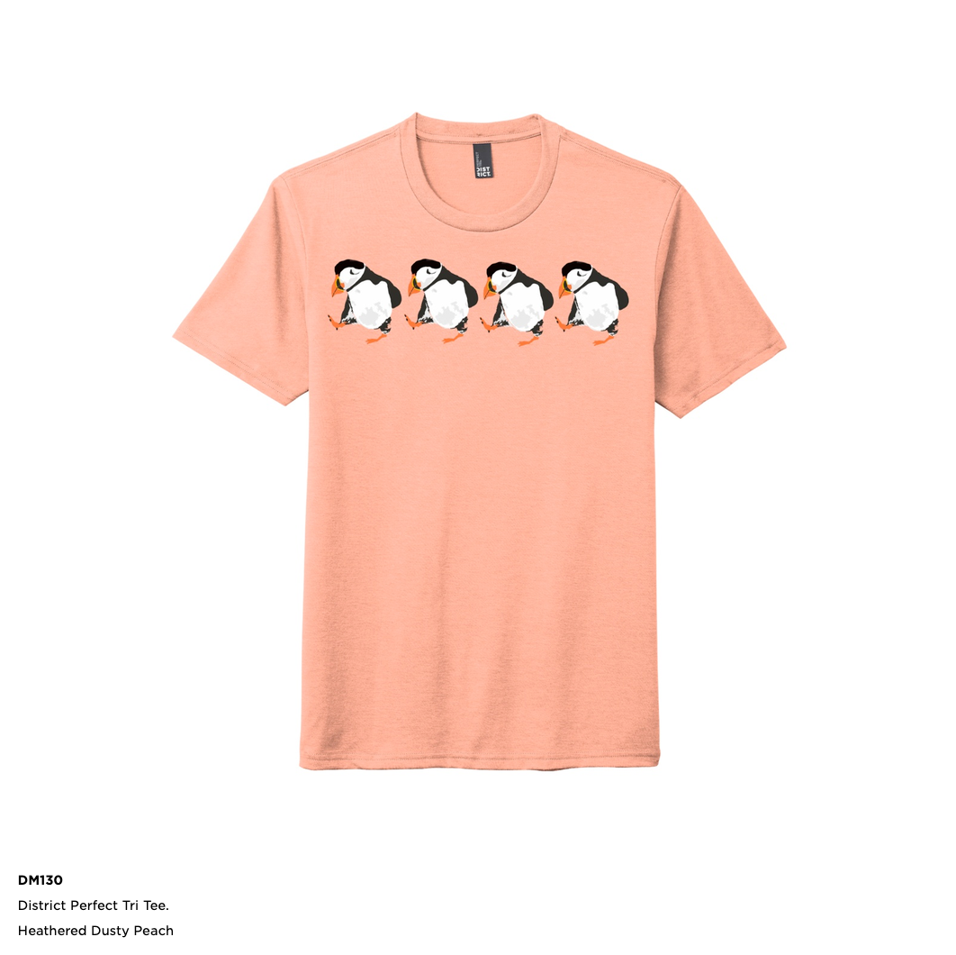 t shirt puffins bird penguin like District brand triblend Dusty Peach Alaskan