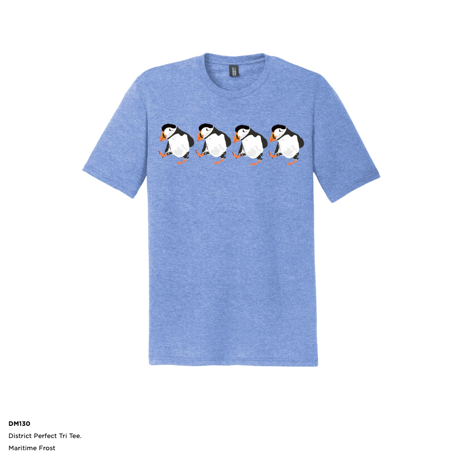 t shirt puffins bird penguin like District brand triblend Maritime Frost Alaskan